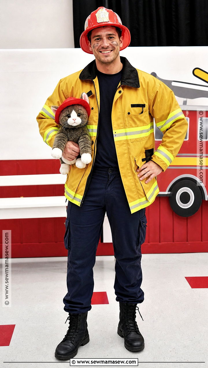 Firefighter Costume With Reflective Jacket - 35 halloween costumes male