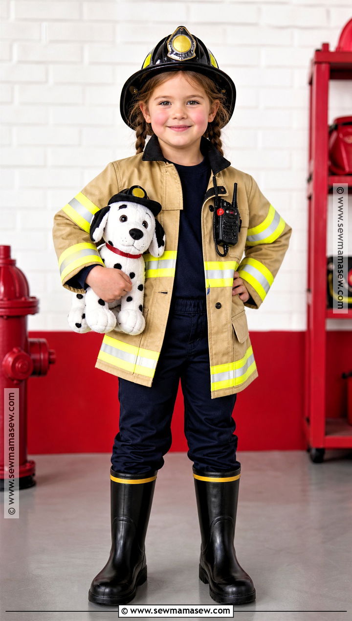 Firefighter Costume With Reflective Jacket - 30 costumes for kids