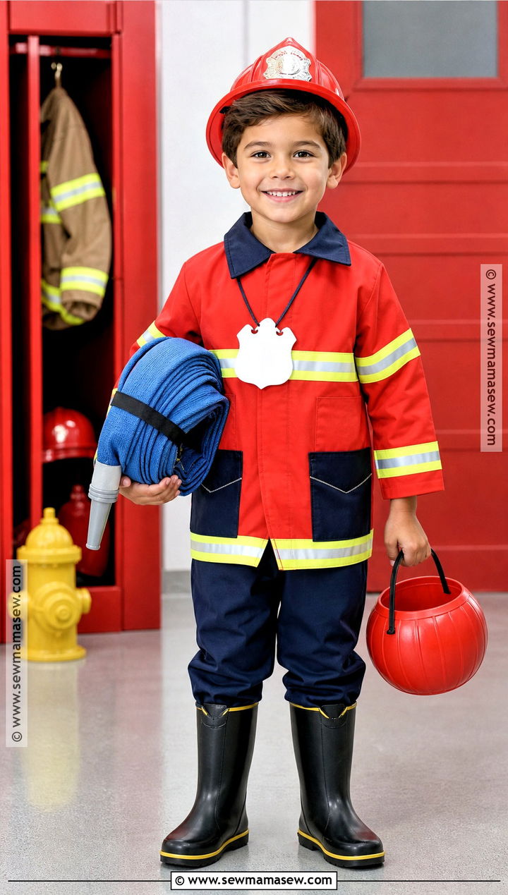 Firefighter Costume With Reflective Stripes - 40 kids costumes