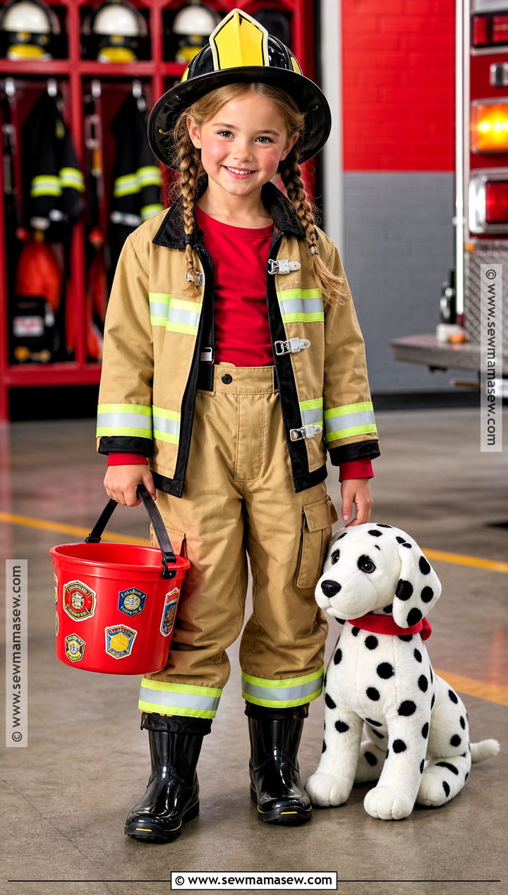 Firefighter Costume With Reflective Stripes - 30 halloween costumes girls for kids