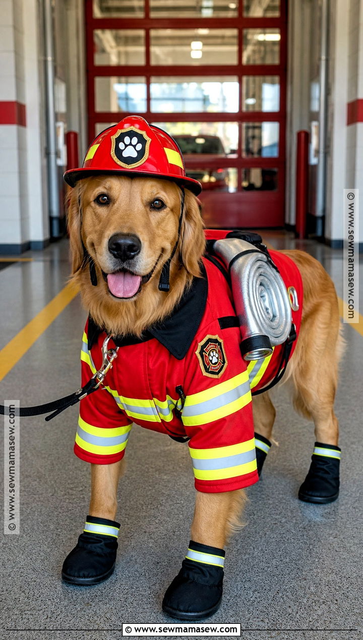 Firefighter Dog Costume - 40 dog costumes