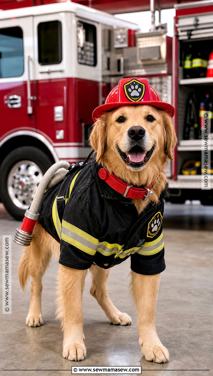 Firefighter Dog Costume - 40 dog costume ideas
