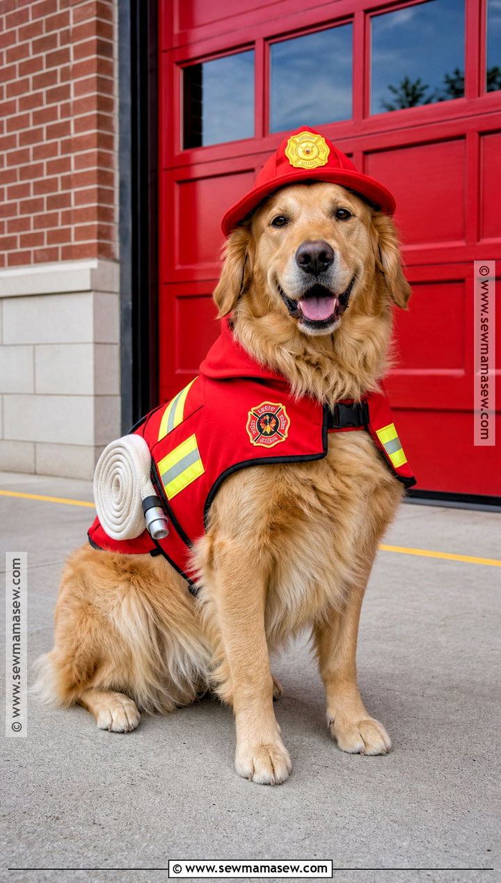 Firefighter Dog Halloween Costume - 45 dog halloween costumes