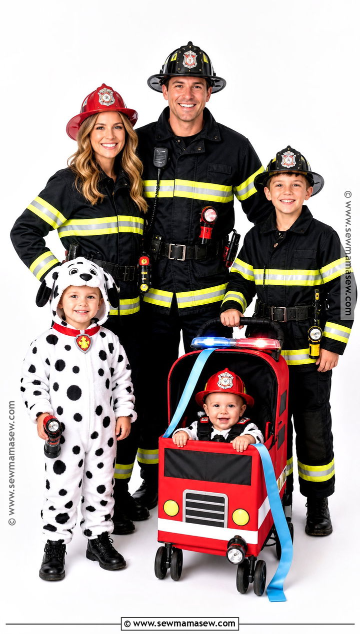 Firefighter Family Costume - 50 family halloween costumes