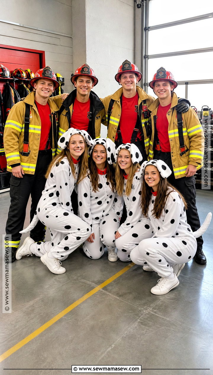 Firehouse Group Dalmatian And Firefighter Costume - 35 dalmatian and firefighter costume ideas
