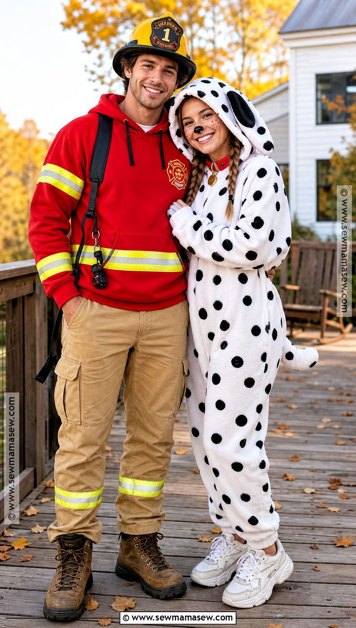 Fireman And Dalmatian Hoodie Costume - 30 Fireman And Dalmatian Costume Ideas for Couples