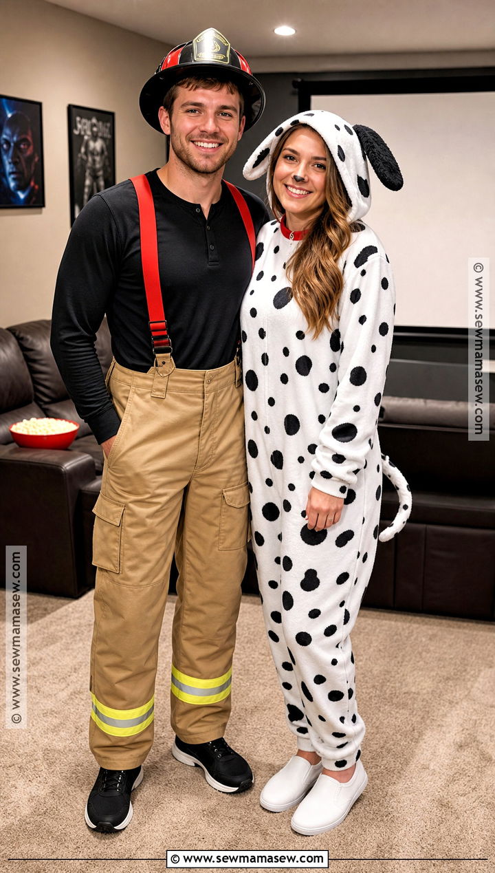 Fireman And Dalmatian Onesie Costume - 30 Fireman And Dalmatian Costume Ideas for Couples