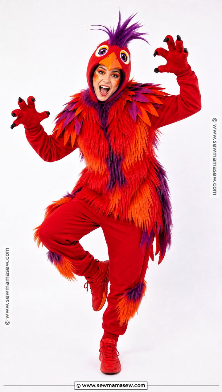 Firey Costume With Red Feather Suit - 30 Labyrinth Costume Ideas