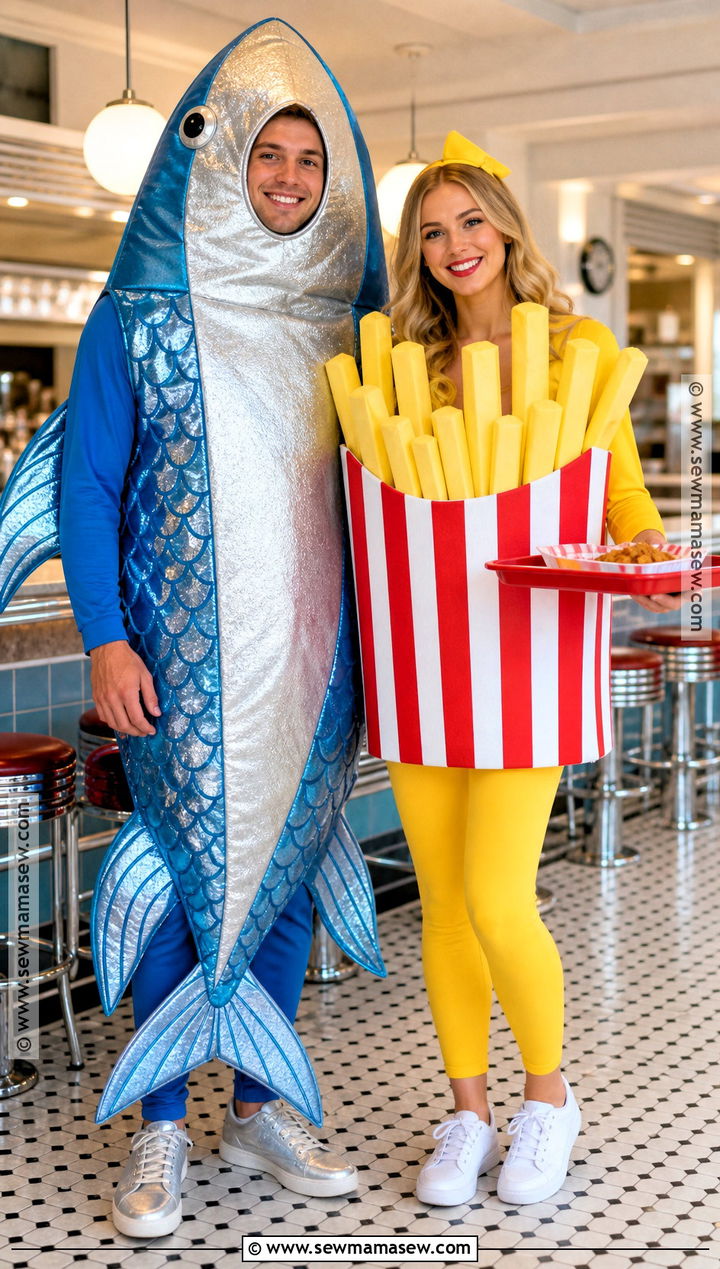 Fish And Chips Couple Costume - 35 funny halloween costumes for couples