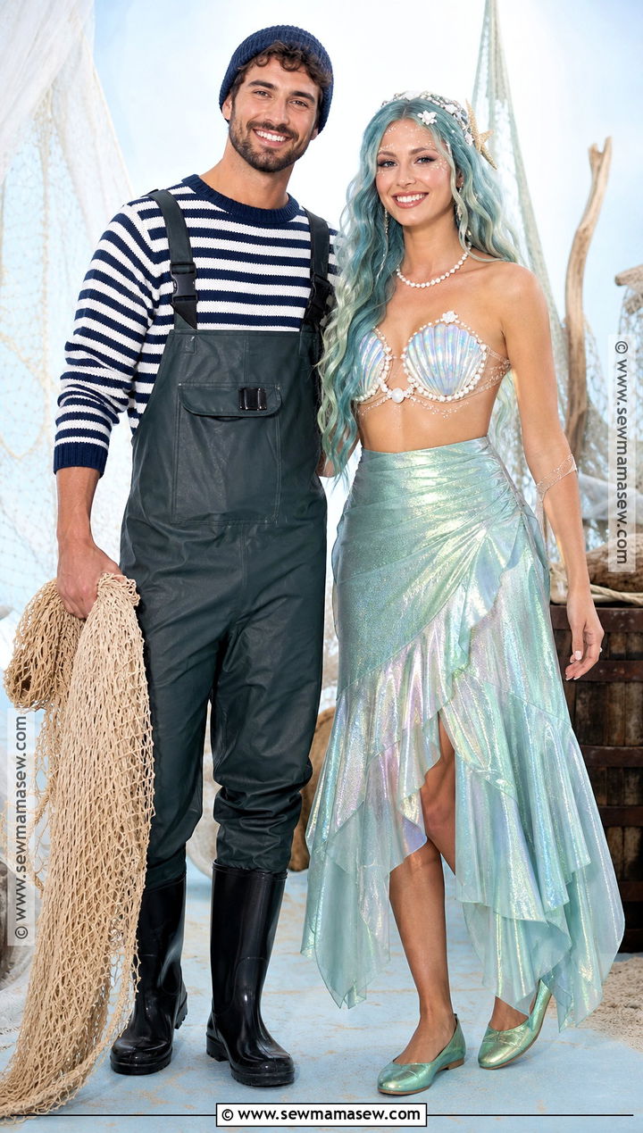 Fisher And Friendly Mermaid Duo Costume - 40 duo halloween costumes unique