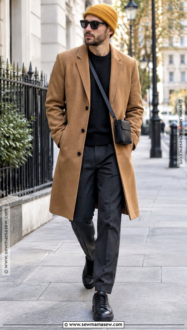 Fisherman Beanie With Wool Coat - 15 Fall Hats for Men