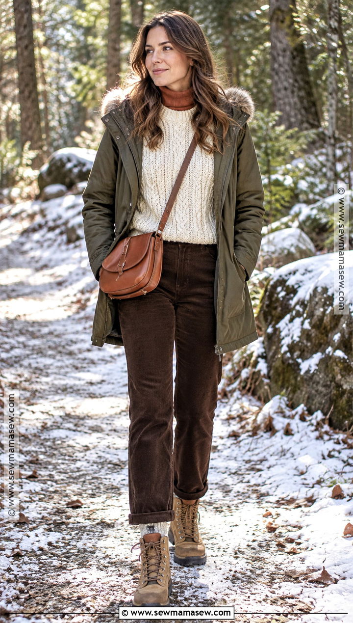 Fisherman Sweater Stack With Corduroy Pants - 15 fall winter sweater stack ideas
