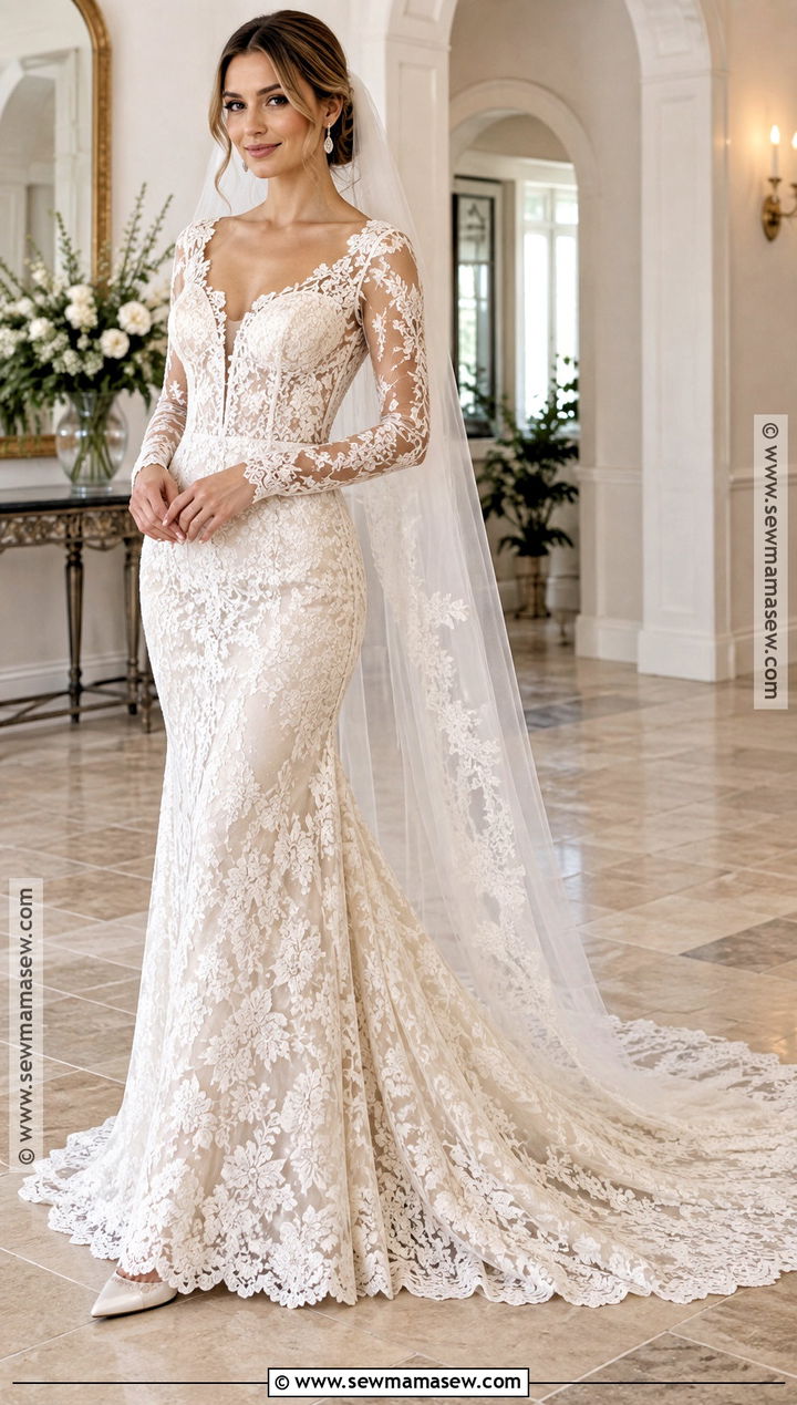 Fit And Flare Fall Wedding Dress - 20 fall wedding dress ideas