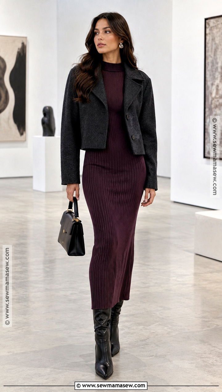 Fitted Maxi Dress Fall Outfit - 20 fall trends outfits