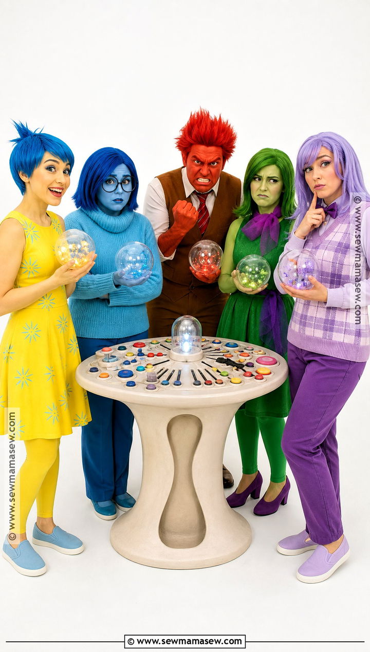 Five Emotions Group Halloween Costume - 40 inside out halloween costume ideas