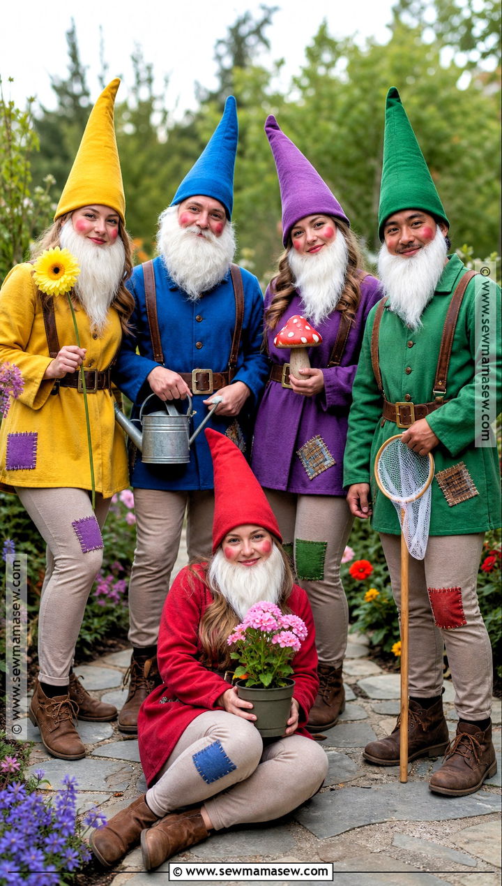 Five Garden Gnomes Costume - 35 5 people halloween costumes