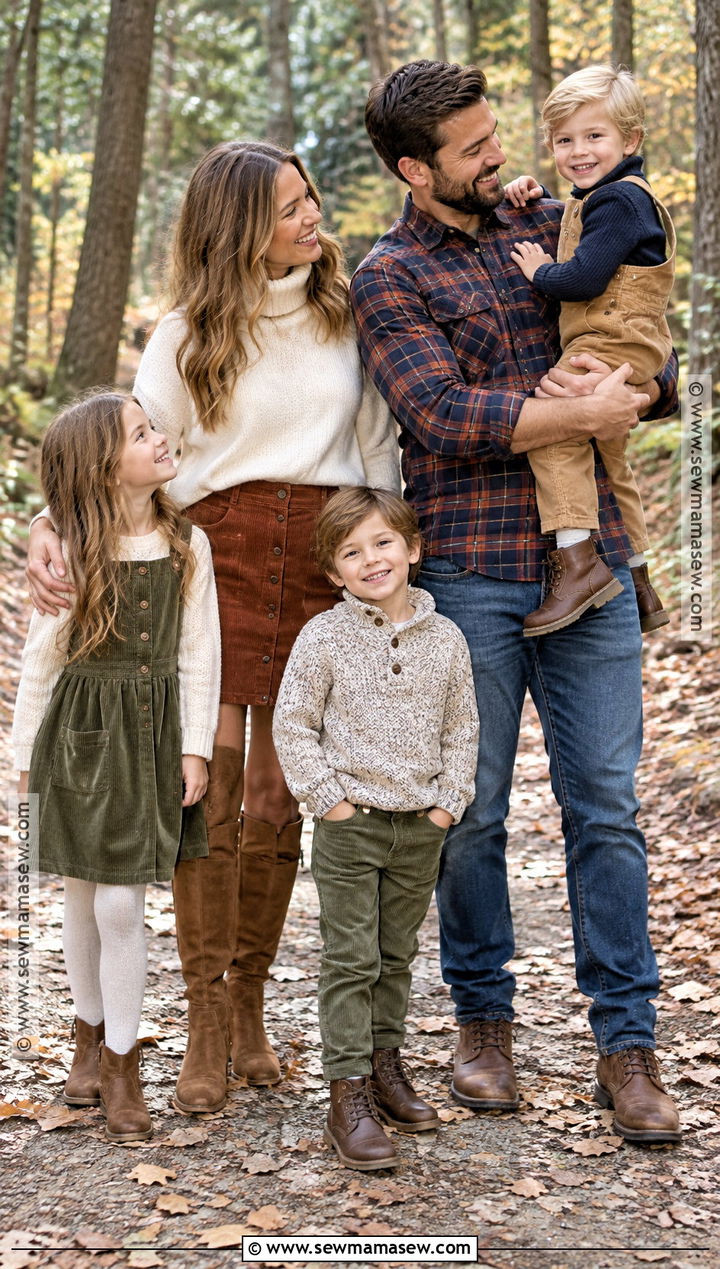 Flannel And Corduroy Fall Family Photo Outfits - 15 family photo outfits ideas fall
