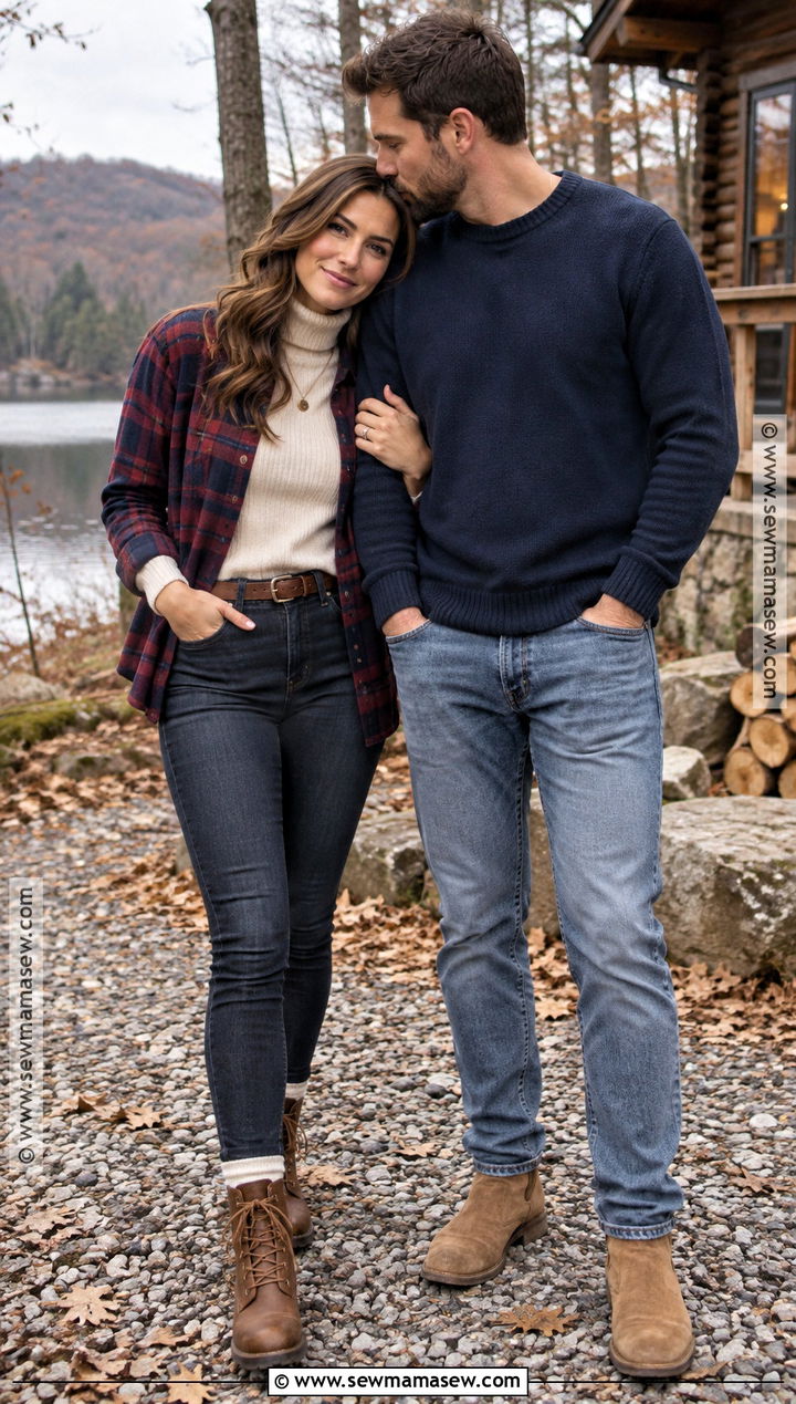 Flannel And Denim Engagement Photo Outfit - 15 engagement photos outfits november