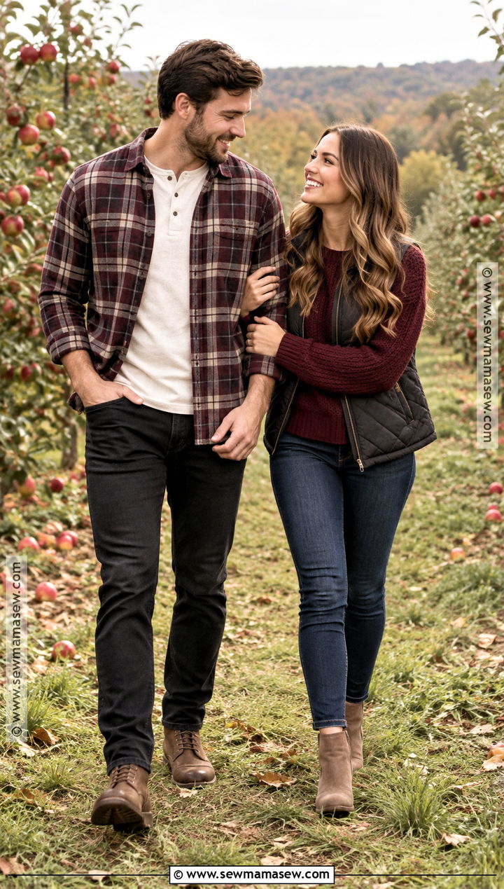 Flannel And Henley Fall Couple Photoshoot Outfit - 20 couples photoshoot outfits fall