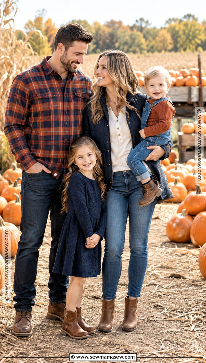 Flannel And Jeans Fall Family Outfits - 15 fall family matching outfits