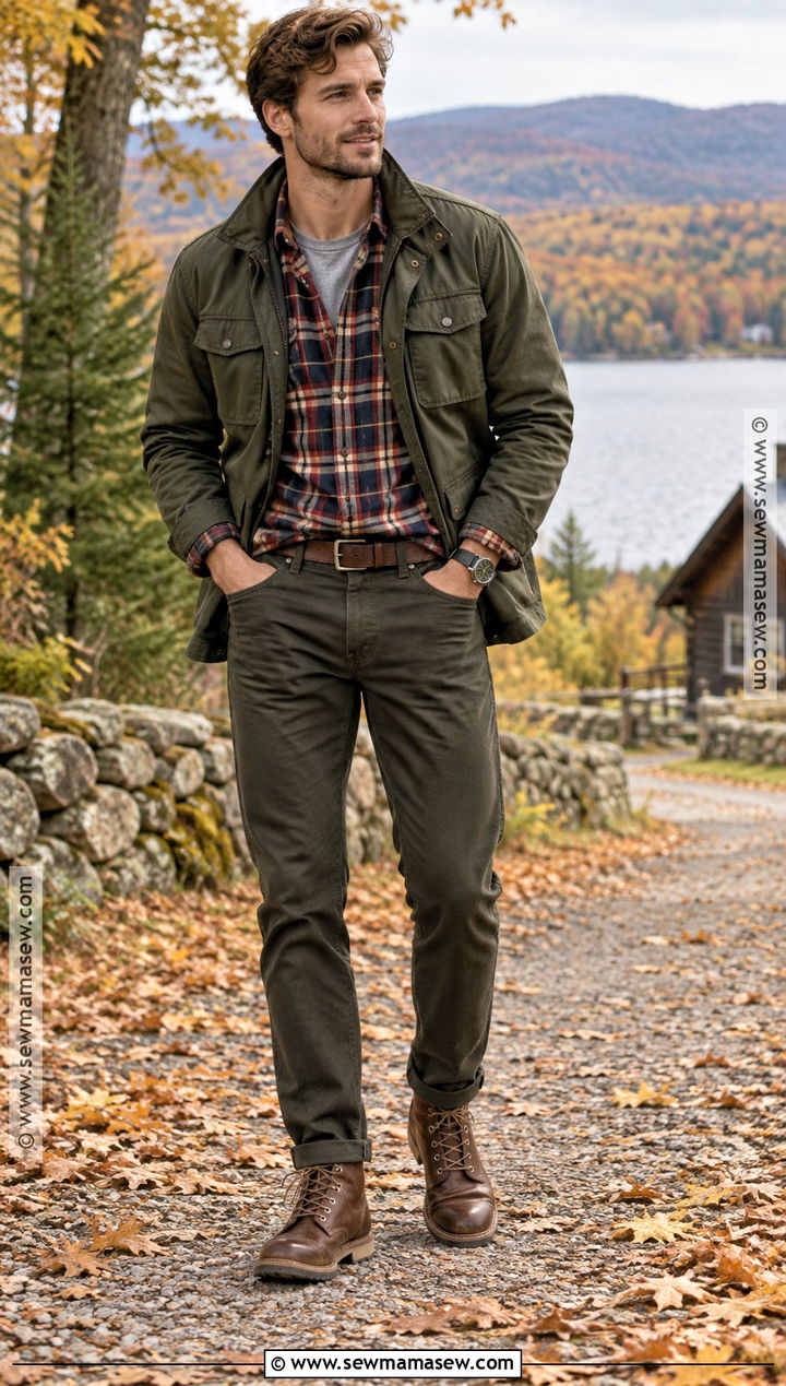 Flannel Outfit With A Field Jacket - 15 flannel outfits men fall