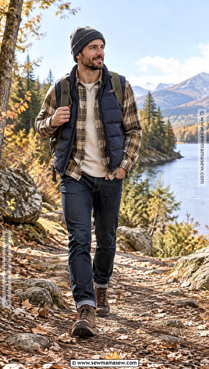 Flannel Outfit With A Puffer Vest - 15 flannel outfits men fall