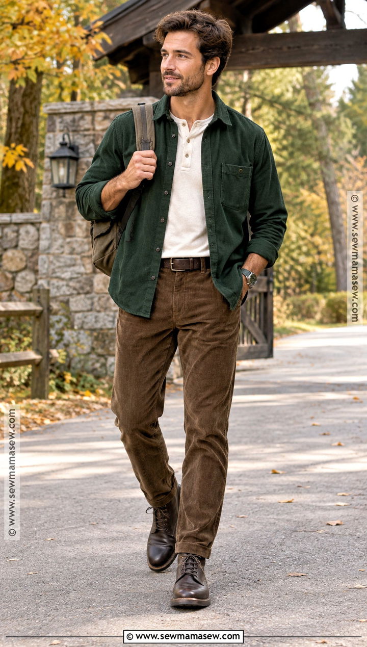 Flannel Overshirt Autumn Outfit - 15 Minimalist Autumn Outfit Ideas for Men