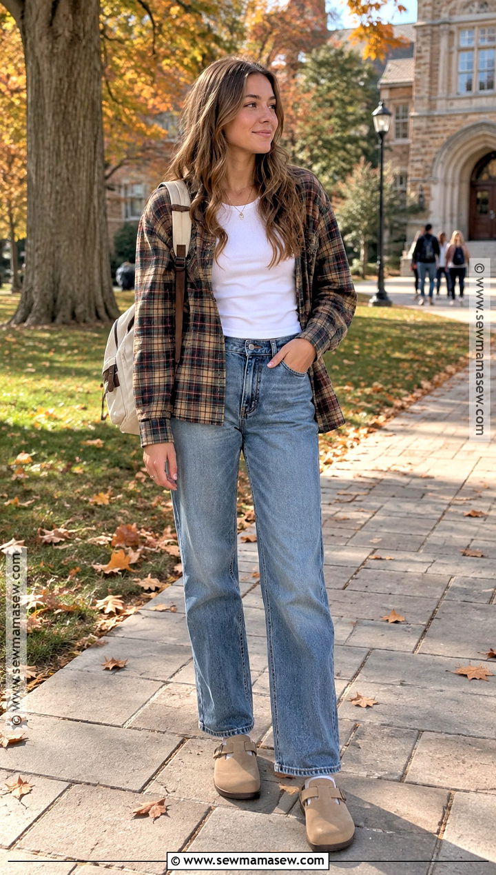 Flannel Shirt And Birkenstocks Outfit - 15 back to school outfits with birkenstocks