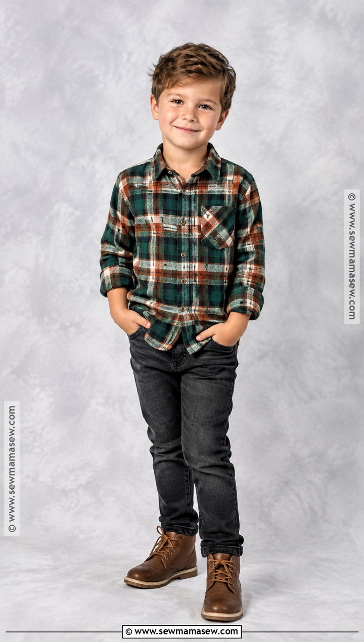 Flannel Shirt And Black Jeans Fall Picture Day Outfit - 25 fall picture day outfits for kids