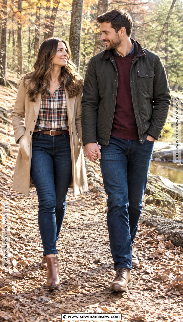 Flannel Shirt And Jeans Fall Engagement Photo Outfit - 25 engagement photos outfits fall