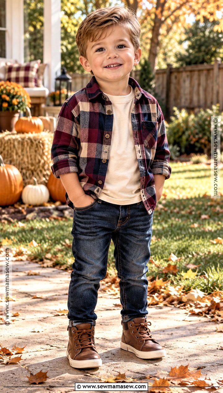 Flannel Shirt And Jeans Thanksgiving Outfit - 20 toddler boy thanksgiving outfit ideas