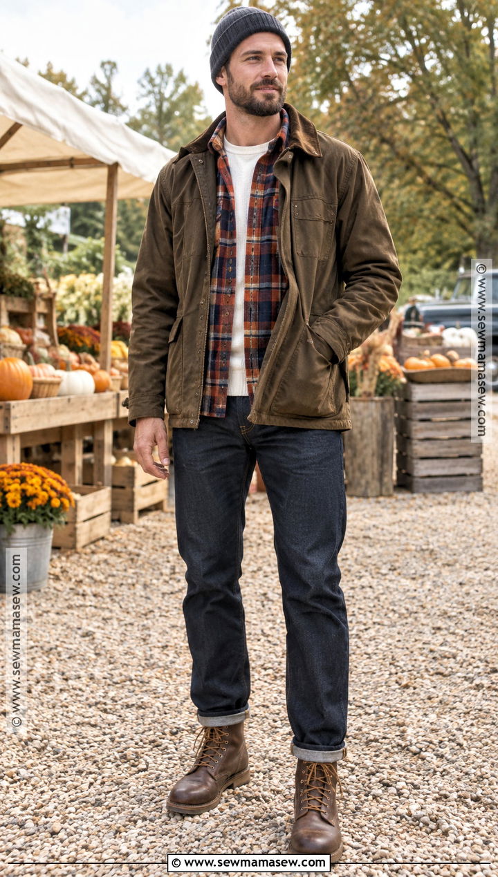 Flannel Shirt And Work Boots Fall Outfit - 15 Fall Fits Men Aesthetic