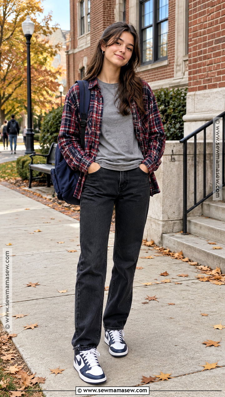 Flannel Shirt Back To School Outfit - 20 di back to school outfit ideas