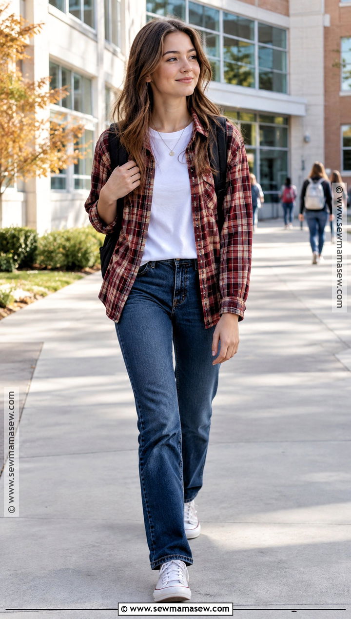 Flannel Shirt Back To School Outfit - 20 back to school outfits highschool freshman
