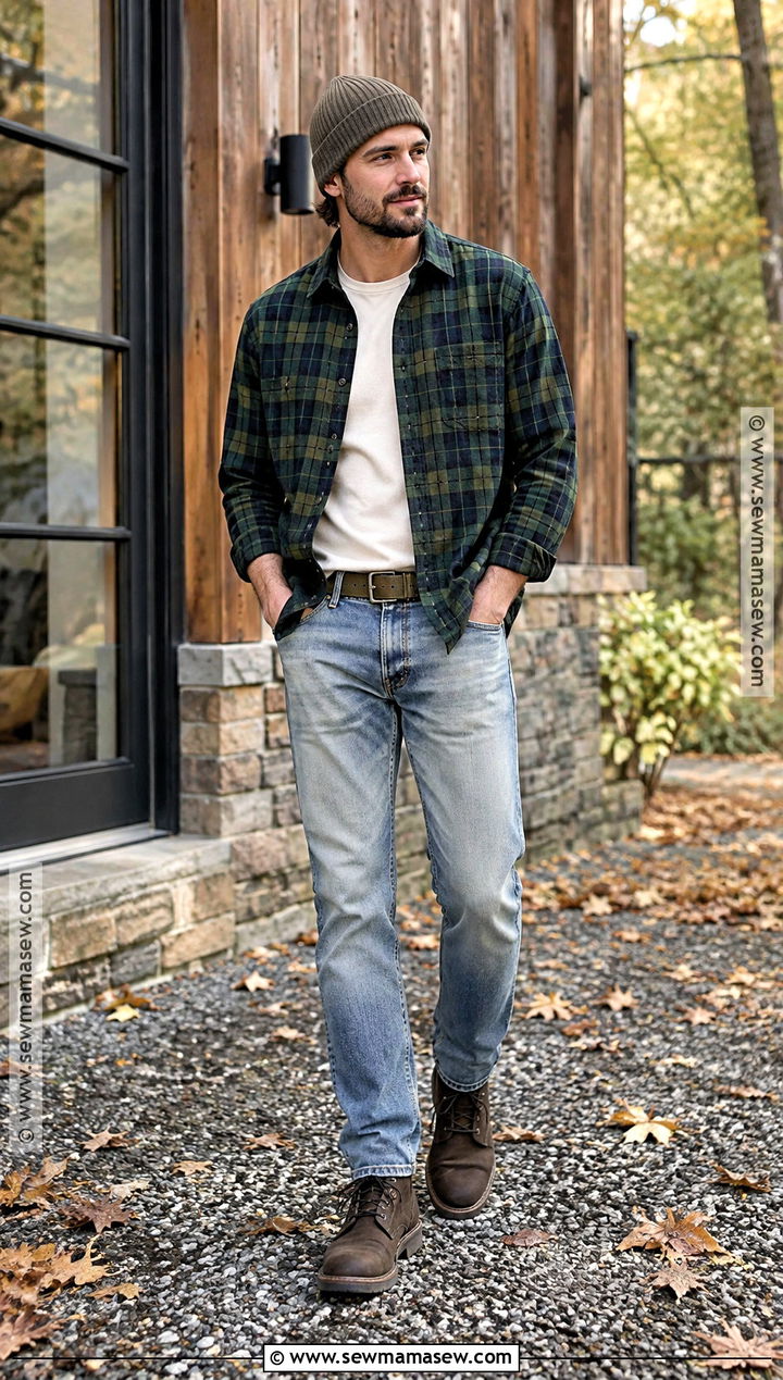 Flannel Shirt Fall Outfit - 20 Fall Mens Fashion Ideas