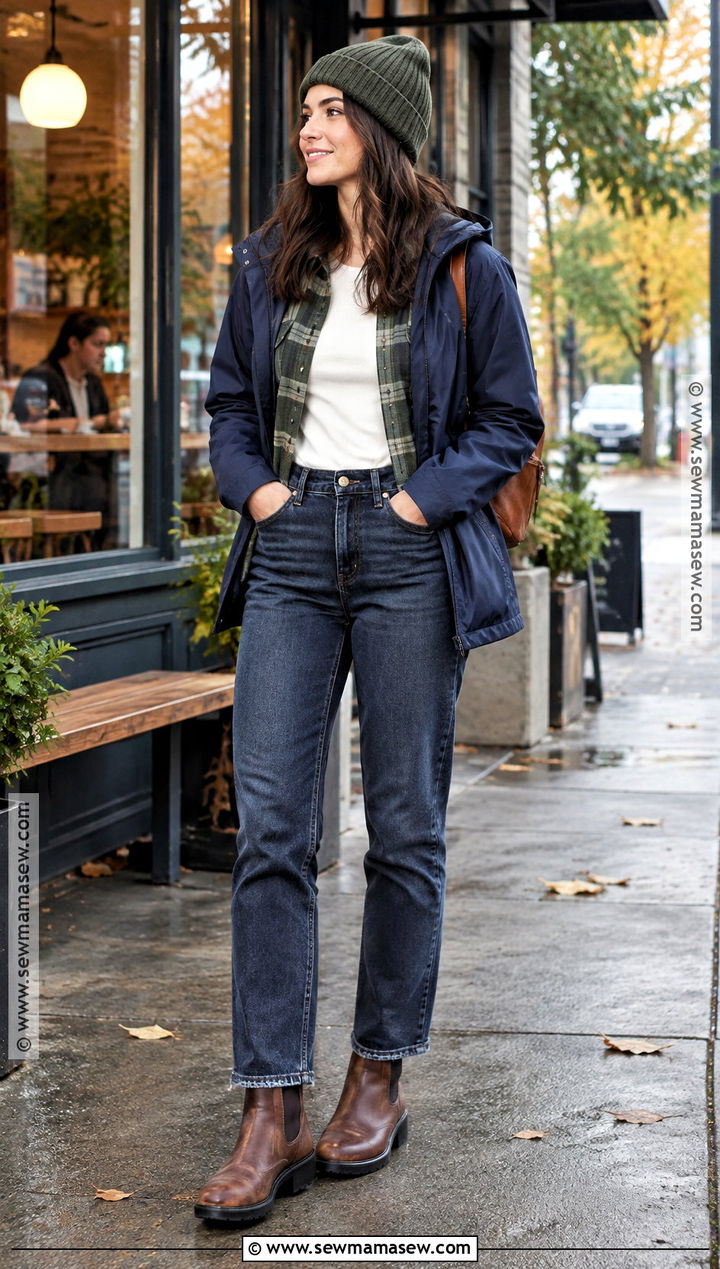 Flannel Shirt Jeans And Chelsea Boots Seattle Fall Outfit - 20 Fall Seattle Outfits