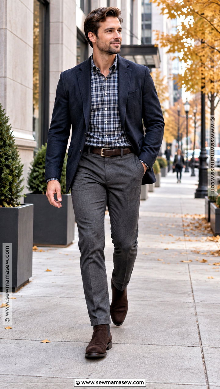 Flannel Shirt With Chinos And Chelsea Boots - 15 men fall outfits business casual