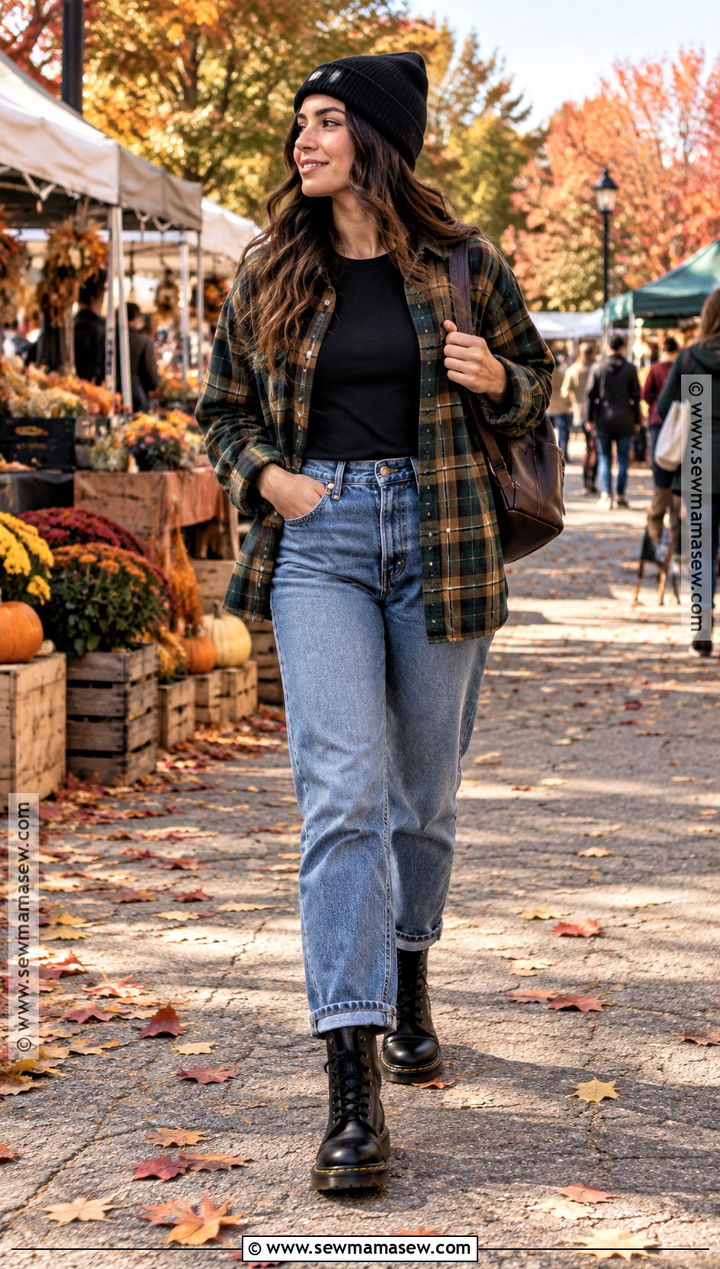 Flannel Shirt With Doc Martens - 20 fall outfits with doc martens