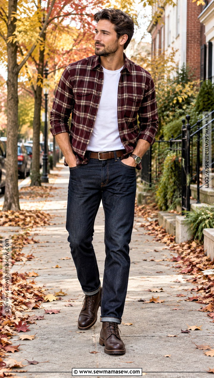 Flannel Shirt With Jeans And Boots - 25 fall fits for men