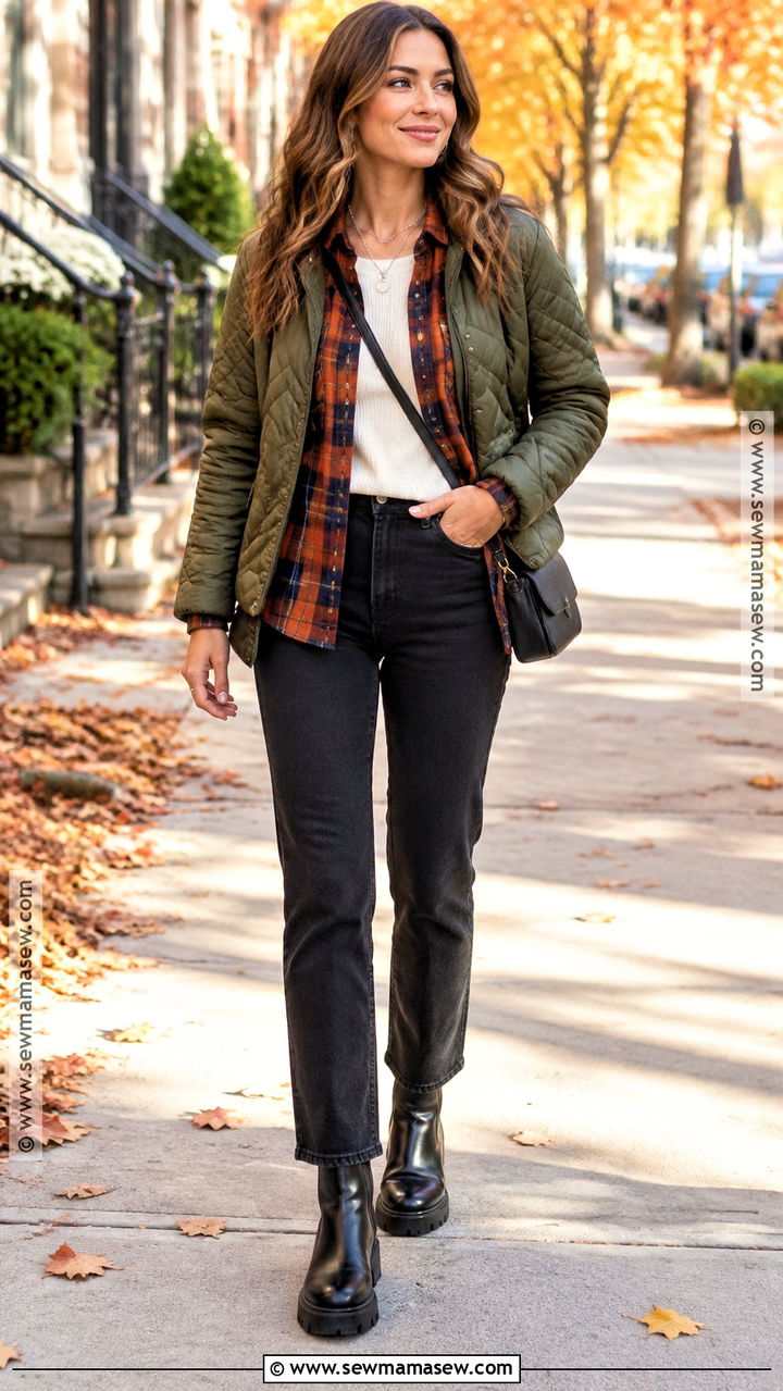 Flannel Shirt and Black Jeans Fall Outfit - 20 warm outfits for fall