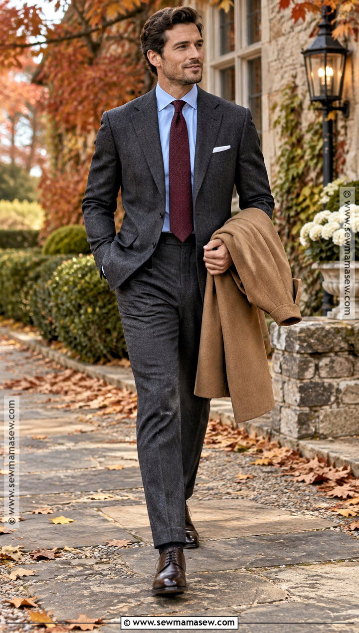 Flannel Suit Fall Wedding Guest Outfit - 20 mens wedding guest outfit fall ideas