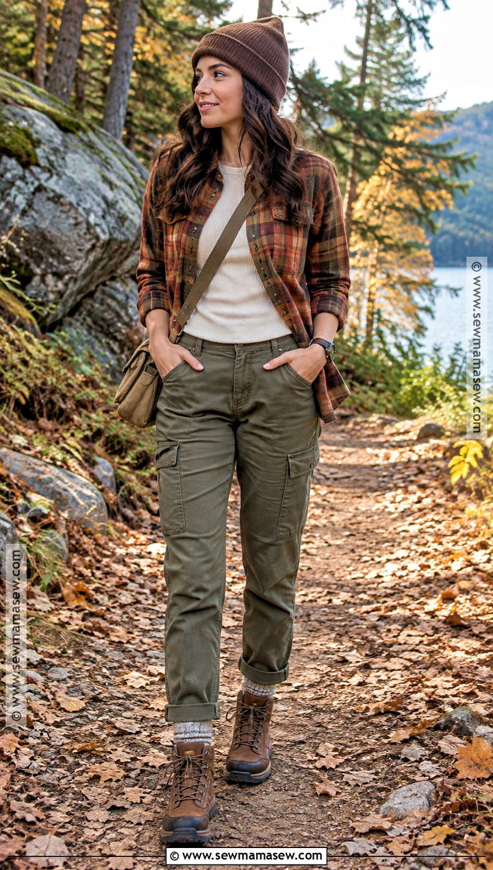 Flannel With Cargo Pants And Hiking Boots - 15 fall fits flannel