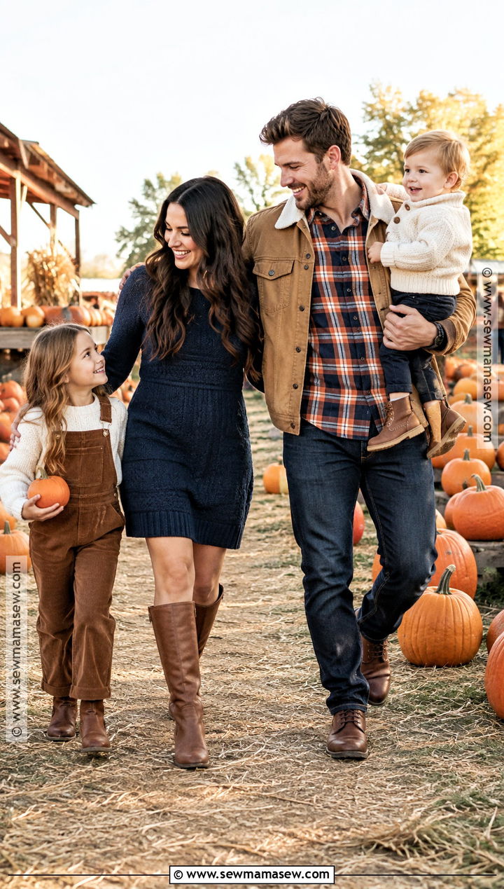 Flannel and Dark Denim Fall Family Outfits - 25 fall family outfits