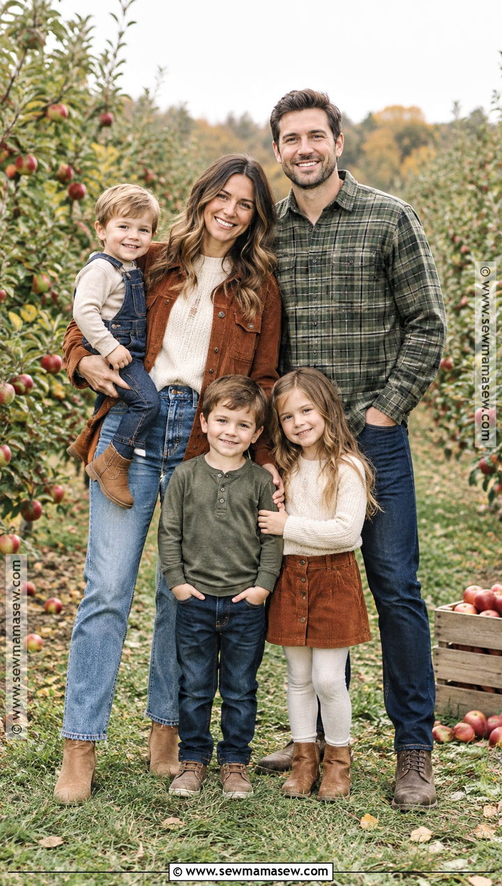 Flannel and Denim Family Photo Outfits - 15 fall family photo outfit inspiration ideas