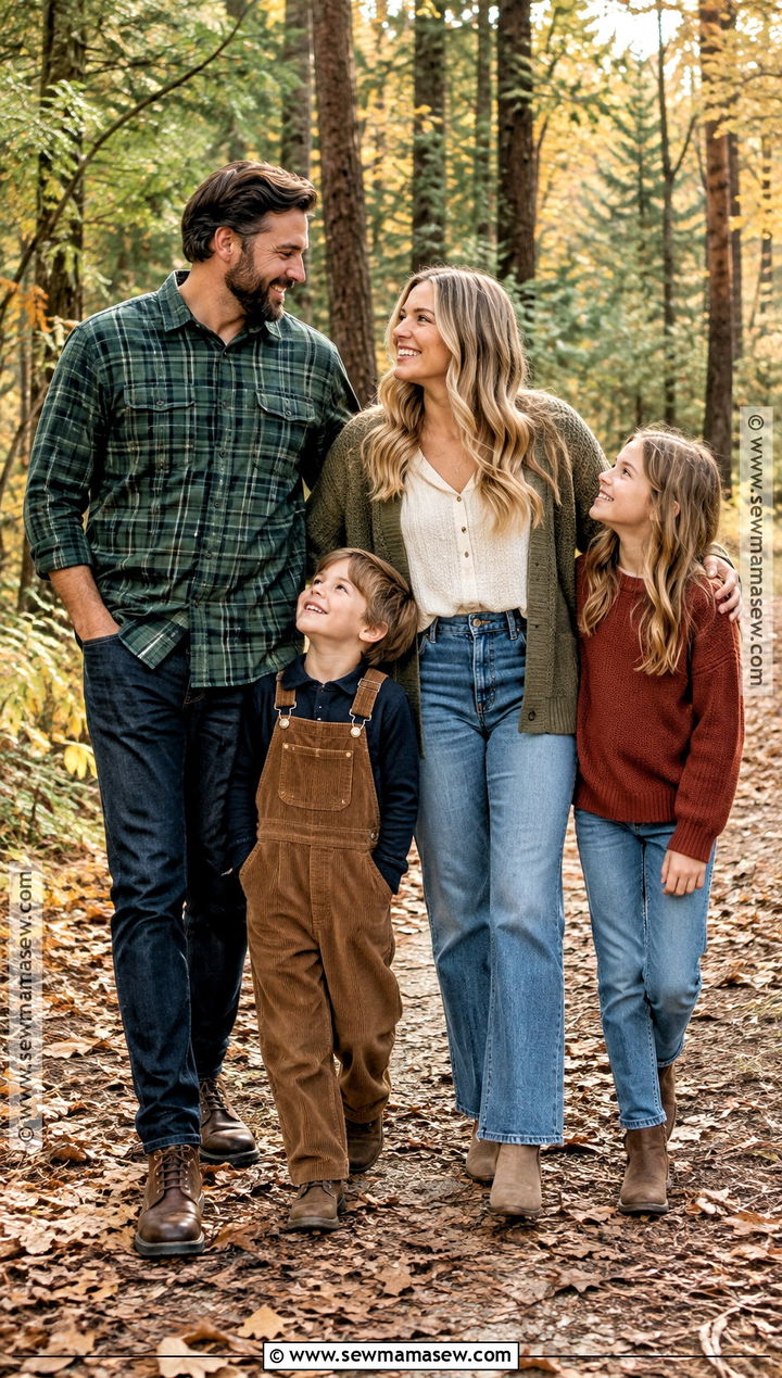 Flannel and Jeans Fall Family Photo Outfits - 15 fall family shoot outfit ideas