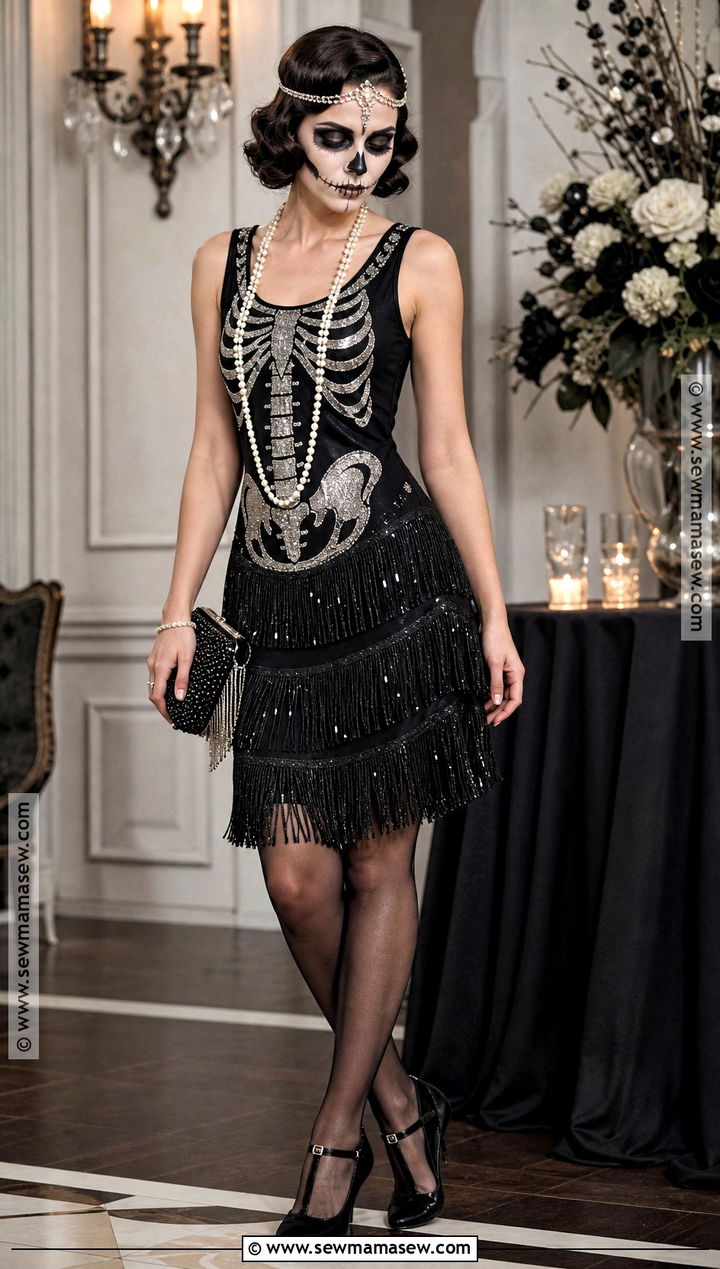 Flapper Skeleton Dress Costume - 35 skeleton dress ideas