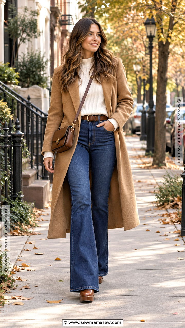 Flare Jeans And Platform Heels Fall Outfit - 20 Jeans And Heels Outfit Fall