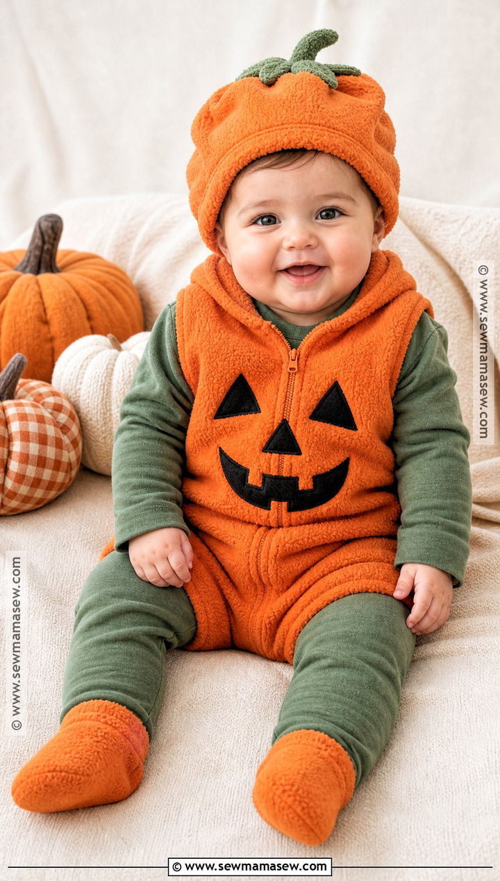 Fleece Baby Pumpkin Bunting Costume - 30 baby pumpkin costume ideas