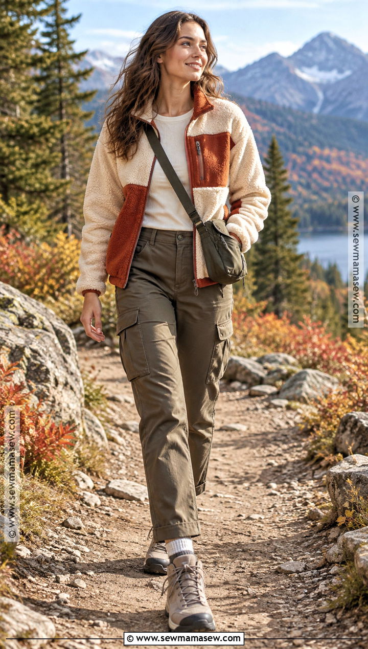 Fleece Jacket And Cargo Pants Autumn Outfit - 30 warm autumn outfits