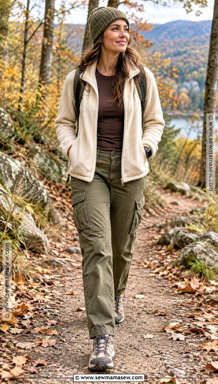 Fleece Jacket And Cargo Pants Autumn Outfit - 25 Cosy Autumn Outfits